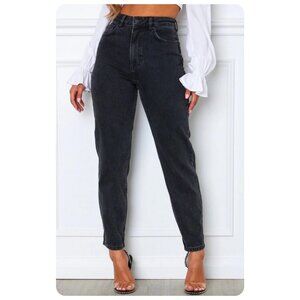 White Fox Acid Wash Vintage Black Rock Your Body Boyfriend Jeans sz xxs